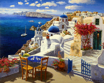 Sam Park - View of Santorini #P1658 48x60